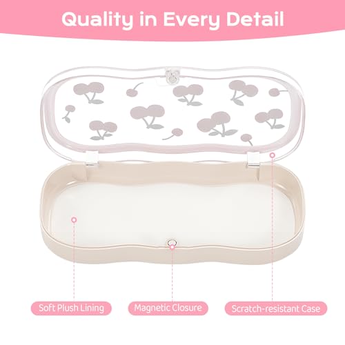 Image of MoKo Glasses Case Hard Shell, Cute Eyeglass Case for Reading Glasses, Clear Eyeglasses Case for Women Girls