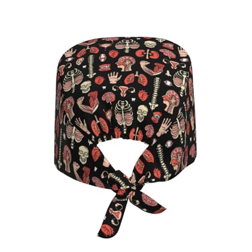 Image of Surgical Caps Men Women, Scrub Cap with Sweatband Adjustable | Tie Back Nurse Cap, Nursing Breathable Working Hat, Scrub Cap, Medical Hats