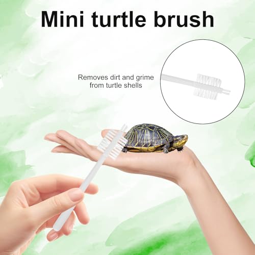 Image of 2pcs Turtle Shell Cleaning Brush, Turtle Scrub Brush with Suction Cup Tortoise Scratcher Supplies Exfoliate Scratcher for Tortoise Aquarium Tank Accessories (Grey, White)