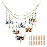 【Cadeau idéal】Cette cadre photo mural mesure environ 110 cm/3.6 ft de long et 80 cm/2.63 ft de haut, de taille moyenne, notre fausse plante d'eucalyptus suspendue au mur est magnifique dans n'importe quel espace, en particulier dans une ferme moderne, un cadeau parfait pour tous ceux qui aiment la décoration bohémienne. Idéal pour la pendaison de crémaillère, les mariages, les fêtes, les cadeaux de vacances, la famille et les amis.