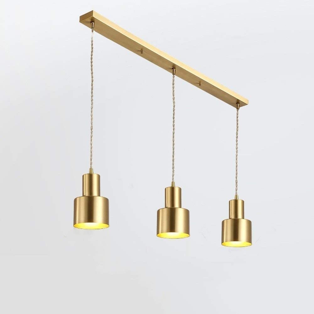 Kreatywna lampa wisząca, postmodernistyczny styl nordycki, wykończenie szczotkowanego mosiądzu, z regulowaną żarówką Edisona, idealna do stolika barowego, stolika nocnego, wyspy kuchennej, korytarza