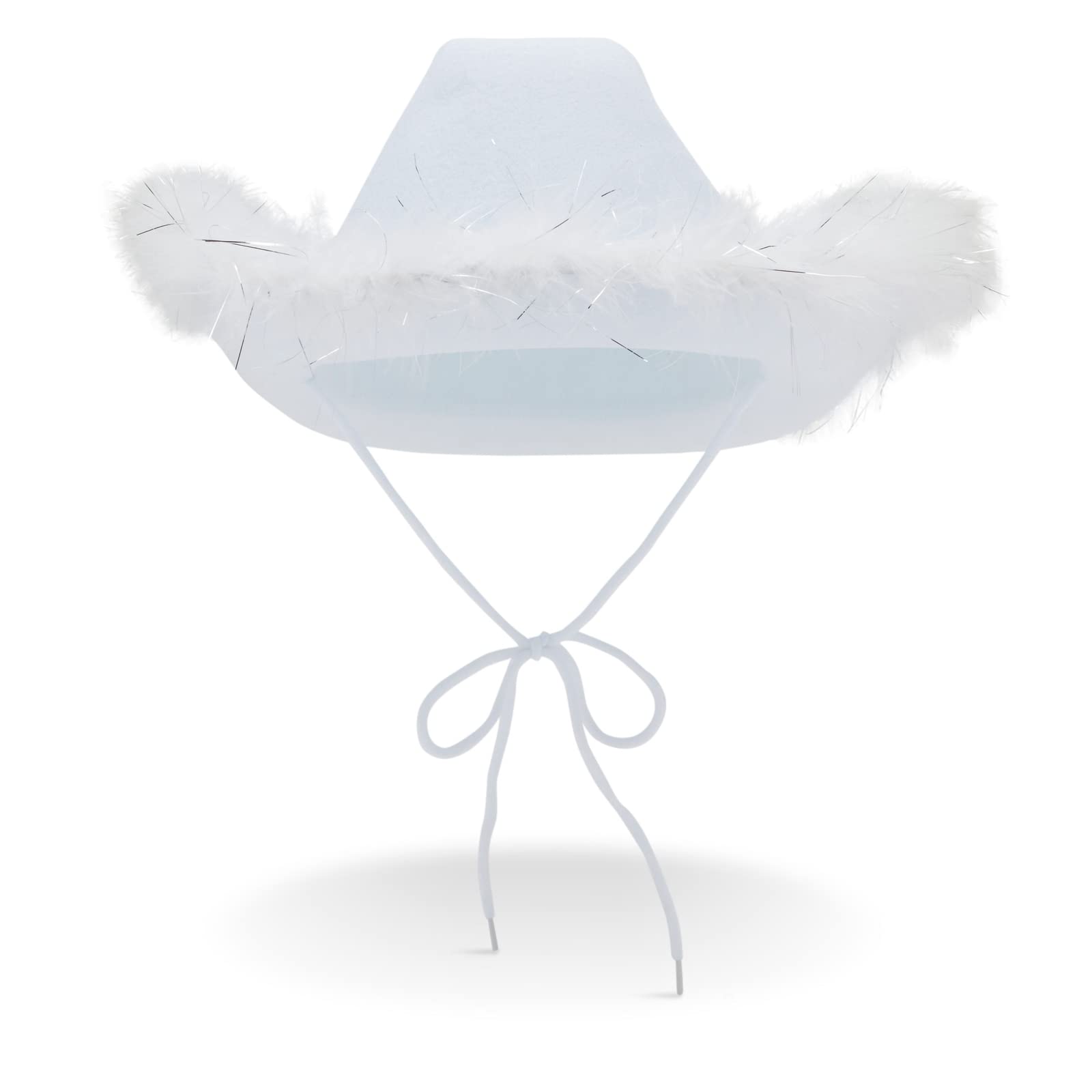Cowgirl Hat Boa Feather Trim Felt Cowboy Hat for Women Costume Party Womens Cowboy Hat With Pink Feather Boa Fluffy... From Wai09  main image 2