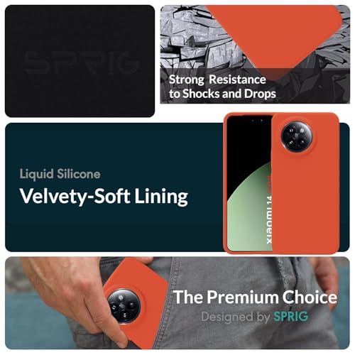 Image of SPRIG Compatible with Mi 14 Civi Premium SilkTone Back Cover Drop Tested Shock Proof Mobile Case for Men, Women, Boys and Girls with Camera Protection (Orange)