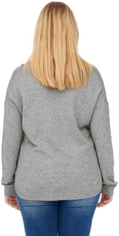 ONLY CARMAKOMA ribgebreide trui CARNEW beige