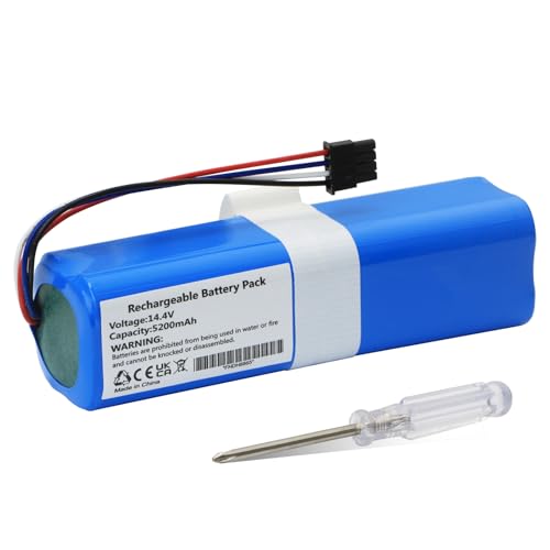 K KYUER 5200mAh Aspirapolvere Batteria per Dreame D9 D9 Pro D9 Max D10 D10s D10 Plus L10 L10s L10 Pro Plus F9 Z10 Pro RLS5-BL0 RLS5-WH0 RVS5-WH0 RL55L P2008-4S2P-MMBK Robot Vacuum Cleaner Battery