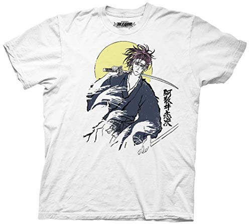 Ripple Junction Mens Bleach Manga Anime T-Shirt - Bleach Ichigo Kurosaki Mens Fashion Shirt - Bleach Tee (White Logo, Medium)