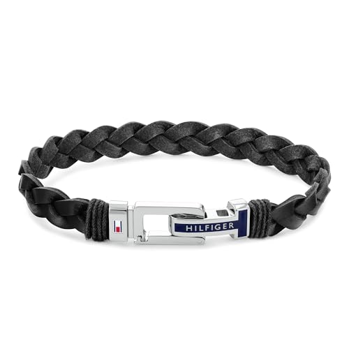 Tommy Hilfiger Jewelry Geflochtenes Lederarmband für Herren - Erhältlich aus Blau oder Schwarz – Ansicht 1