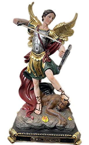 BHEII San Miguel Arcangel 24" Tall Religious Figurine Saint Michael Archagel Statue New