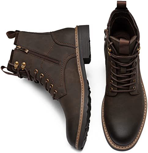 Image of Vostey Mens Boots Motorcycle Casual Boots for Men Zipper Fashion Chukka Boots Mens