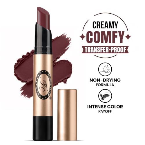 Image of Fashion Colour Supreme Lasting Honey Lip Non Transfer Lipstick 2.6g | Lipstick For Women | Available in 18 Super Creamy Shades | (308-Deep Plum, 2.6g)