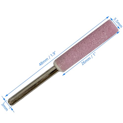 20X Chainsaw Grinding Stone Fit for Chainsaw Chain Manicure Metal Polishing Shaft (7/32"-5.5MM), Pink - Image 2