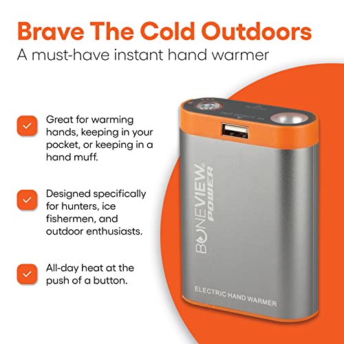 Boneview Electric Hand Warmer Emergency Power Bank With Flashlight - Portable Rechargeable 9900-Mah Battery Pack, Fast Heating Over 8 Hr, Hunting, Fishing, Survival, Camping Gadgets For Men & Women #TOP1