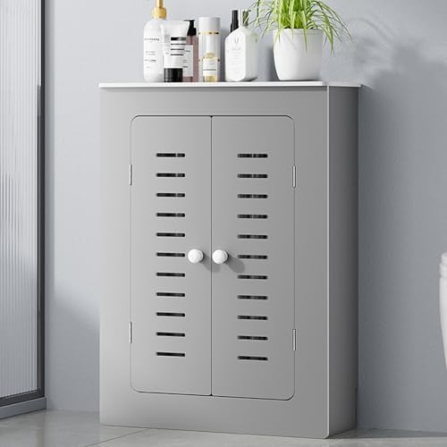 Modern MDF Radiator Cover, Stylish Heating Cabinet Storage Shelf with 2 Doors, Breathable Design for Pipe Concealment, Easy Installation (60x80x20cm/23x31x8in)