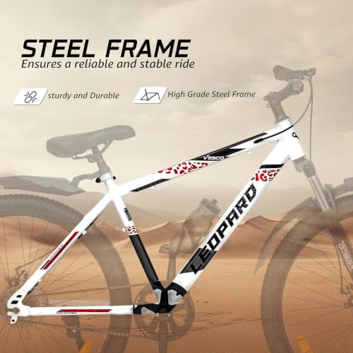 Image of VESCO Leopard 29T MTB Cycle for Men | Suspension, Disc Brakes | Dual Disc Breaks | Front Suspension | Threadless Alloy Handle