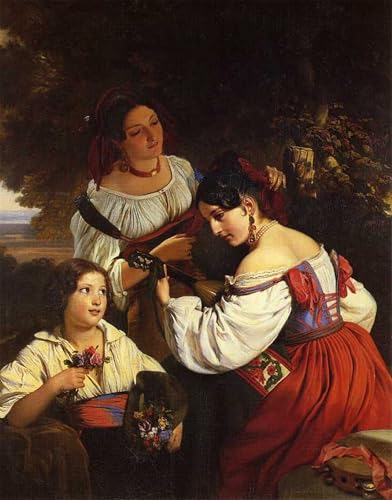 Pintura sobre lienzo de alta calidad con arte italiano vintage de 60x90cm