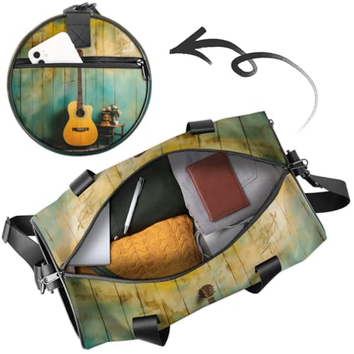 Lightweight Travel Duffle Bag Guitar Gym Bag for Women Men Stylish Small Duffle Bag for Fitness Yoga Travel Overnight Sport3