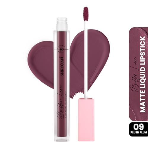 Image of Shryoan Butter Luxe Satin Matte Liquid Lipstick | Ultra Pigmented, Long-Lasting, Non-Transfer Formula, Smooth Lip Color, Weightless Finish, Silky Matte Finish (6ml) (Shade 09, Shade 09) (Pack of 2)