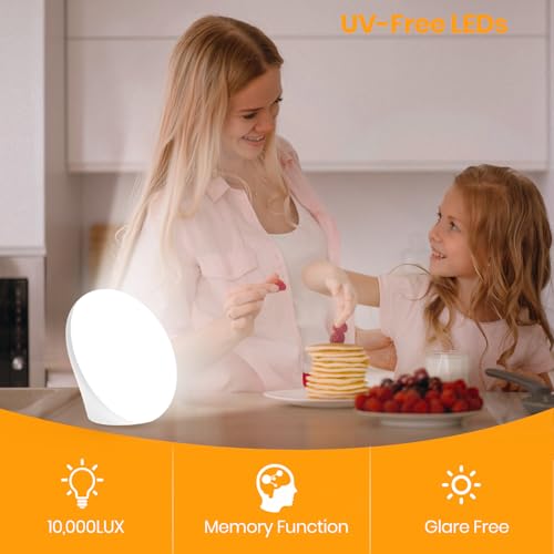 Image of LASTAR Light Therapy Lamp, 10,000 Lux Sunlight Lamp with 4 Color Temperatures & 5 Brightness Level & 60Min Timer, 12 RGB Colors Touch Control Sun Lamp with Memory Function for Home /Office