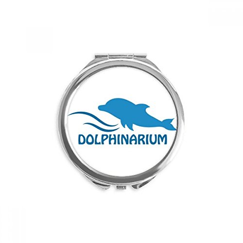 Miroir rond de poche motif dauphin bleu 2,6x2,4 pouces pour retouches maquillage