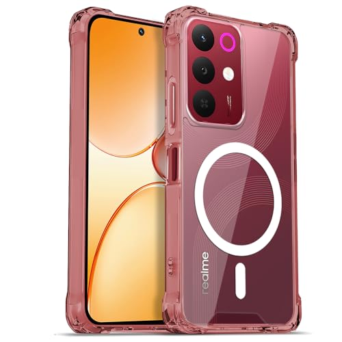Image of AESTMO Clear Back Cover for Realme 15X 5G / C85 5G / Narzo 90X 5G | | 360 Protection | Transparent Back Cover (PC + TPU, Compatible with MagSafe Accessories, Transparent Bumper)