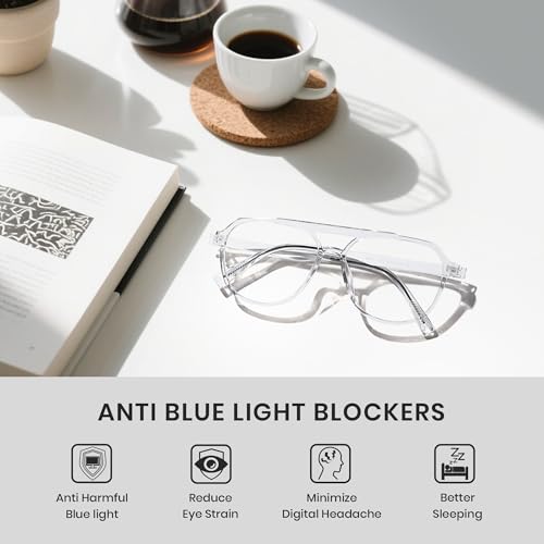 Image of Cyxus Aviator Blue Light Glasses for Women Men Reduce Eye Strain 8196 | Eye Protection,UV Protection,Retro Pilot Frame,Ideal for Office Work Daily Wear