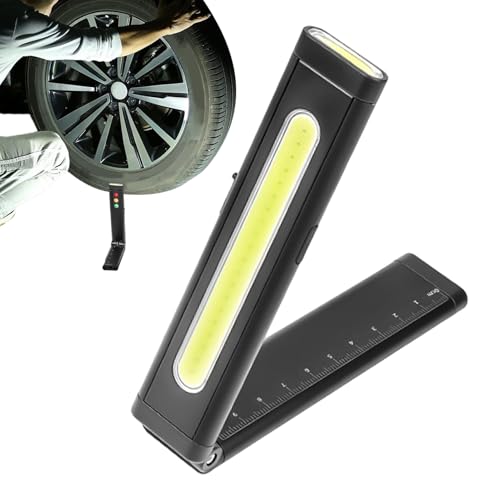 Linterna LED recargable, plegable con regla, luz de trabajo LED, linterna de camping, para acampar al aire libre, senderismo, caza, caminar, corte de energía, reparación del hogar
