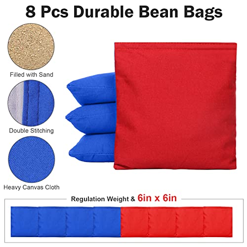 Oofit Solid Wood Premium Cornhole Game Set, 4X2 Regulation Size Cornhole Boards With Waterproof Printed, Portable Bean Bags Toss Boards & Professional Cornhole Bags Set Of 8 #TOP6