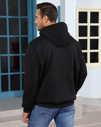 Mens Hoodies Pullover Quarter Zip Hoodie Long Sleeve Casual Fleece Hooded Sweatshirt for men3