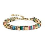 Design polyvalent : Ce bracelet en perles colorées au style empilé peut être porté seul pour un look affirmé ou combiné avec d'autres bracelets. Un accessoire polyvalent qui s'adapte à divers styles et occasions