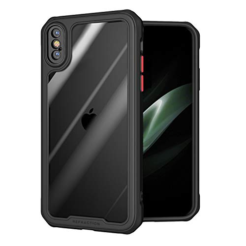 ZHIKE Funda para iPhone, Funda de protección Duradera anticaída Funda de TPU Suave Funda Antideslizante a Prueba de Golpes Compatible con Apple iPhone (iPhone X/XS, Negro)