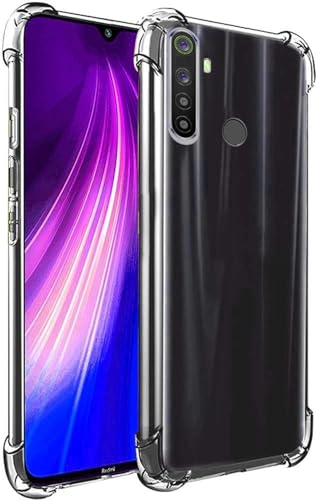 Image of BOXXO Flexible Back Cover for Mi Redmi Note 8 | Back Cover Transparent Clear Shockproof Case Four Corner Protection | Slim Protective Mobile Phone Cover for Mi Redmi Note 8