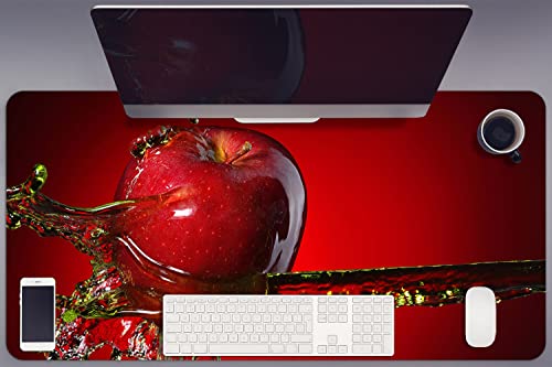 Sous-main bureau vinyle anti-rayures 90x45cm tapis protection rouge Decormat
