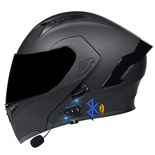 Casque De Moto Bluetooth pour Adulte, avec Double Visière,ECE Homologué, Casques Intégraux Racing, Casque Modulable Moto Bluetooth Intégral Casque pour Femmes Hommes Adultes Cover