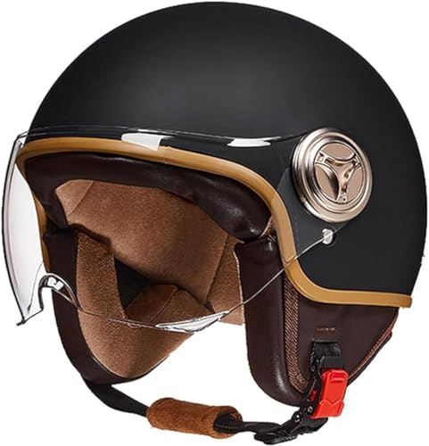 AOOPOO Casco Aperto Da Moto Omologato Con Visiera Parasole - Stile Retrò Vintage Per Bambini,...