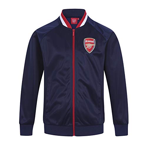 Arsenal FC officiel - Veste de survêtement de football - garçon - style rétro - Bleu marine - 12-13 ans