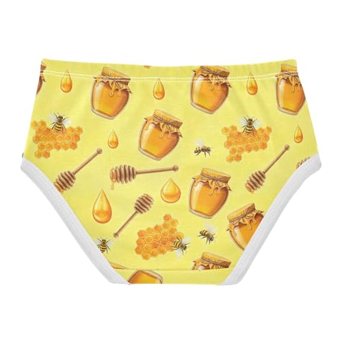 Cute Bees Yellow Honeycomb Panties for Girl Toddlers Underwear Floral Cotton Animal Underpants Briefs 2t2