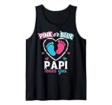 Pink Or Blue Papi Loves You Baby Gender Reveal Papi Tank Top