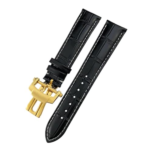 [˂] U[EHb`oh 19mm 20mm 21mm 22mm pebNtBbv NR_CEHb`Xgbv tH[hI[o[NXvΉ(Black white-Gold,20mm)