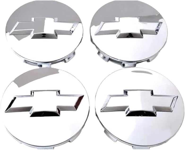 Haocc Loud 83mm Chrome Wheel Center Hub Caps Emblem for Chevy Surburban Silverado Tahoe Wheels 4pcs (Chrome Silver)