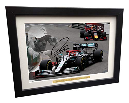 Kitbags & Lockers Lewis Hamilton - Mercedes-AMG W10 - Monaco GP 2019 - A4 12x8 Signed Lewis Hamilton - Mercedes-AMG Petronas - Autographed Photo Photograph Picture Frame Motor Sport Formula 1 F1 Gift