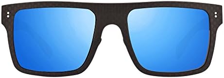 BLASSES UV 400 protection Wayfarer square Men & women Polarized Carbon fiber sunglasses for Sports/Running/Cycling/Fishing/Traveling (Blue, 55)