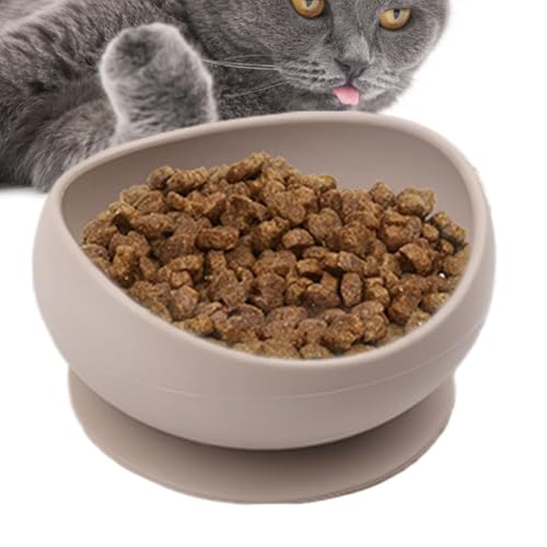 猫用高め食器,吸盤付きキャットフードボウル 室内猫用 - こぼれ防止ペットプレート給餌用品 小中型大型用 ウェットドライフード 成猫老猫子猫子犬用 - 屋外旅行用