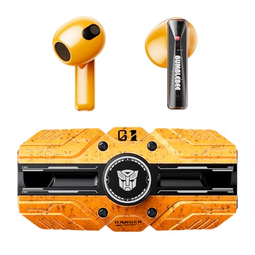 Image of Transformers TF-T80 Bluetooth True Wireless Earbuds with Noise Cancelling in-Ear Cool HiFi HD Calling Dual Modes Sports Music Game Long Endurance Earphones - Yellow Bumblebee