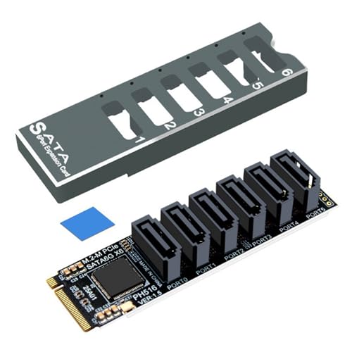 6Port PCIe3.0 6G Adapter Supporta 6Gbps Velocità Per Porta Per Backup Dati Alloggiamento alluminio Scheda di Espansione di Archiviazione PCIe