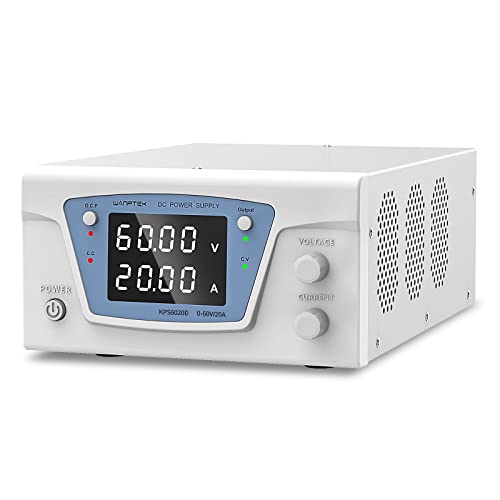 DC-Schaltnetzteil 0-60V/0-20A, variable geregelte Stromversorgung, Labornetzteil mit OUTPUT-Taste,...