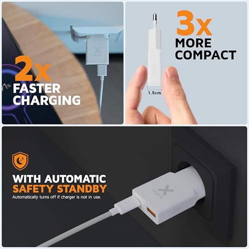Cargador de 33 vatios Xtorm Go2 Slimline blanco con diseño ultra compacto 5