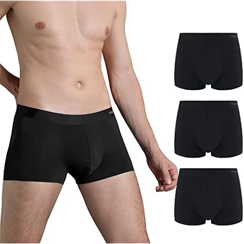 INNERSY Black Boxer Shorts Modal Mens Underpants Microfiber Comfortable Underwear Pack of 3 (M, 3 Black) Cover