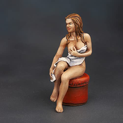 Ronin Miniatures Woman In Towel Female Hand Painted Tin Metal 54Mm Action Figures Toy Soldiers Size 1/32 Scale For Home Décor Accents Collectible Figurines Item #Girl-01 #TOP2