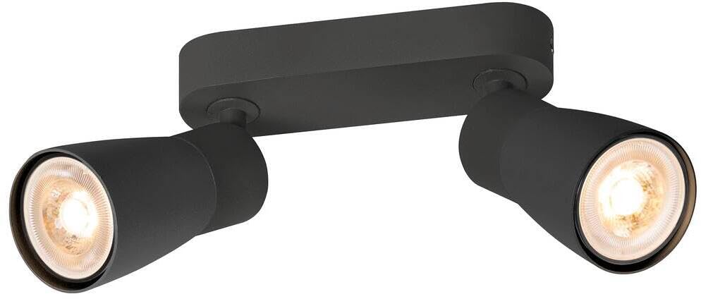 SLV PURI 2.0 Dome - Lámpara de pared y techo (2 bombillas GU10 máx. 6 W), color negro