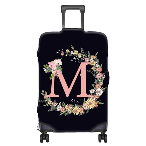 Luggage Suitcase Cover Protector Luggage Elastic Washable Baggage Covers Initial Cute Aesthetic for Unisex Women Girls Travel Trip XL(30-32 inch)-Letter M